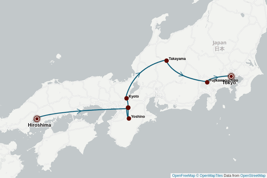 Itinerary Map image for Japan Essentials